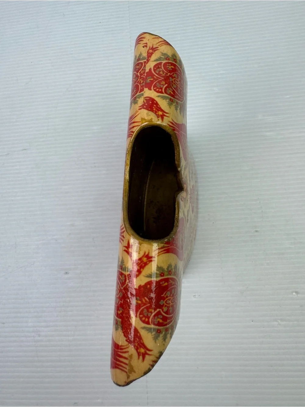 Cansucam Turkish Ottoman Kaftan Vase Red Tulip Pomegranate Gold Ceramic 5” XS